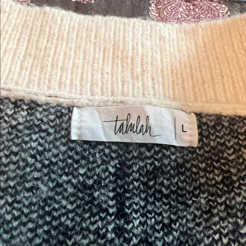 Black and Cream Checkered Women's Cardigan - Picture 2 of 2